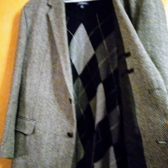 NEW GRAY PLAID WOOL TWEED ZAGATO SIGNATURE COLLECT JACKET MEASUREMENTS BELOW - Picture 2 of 7